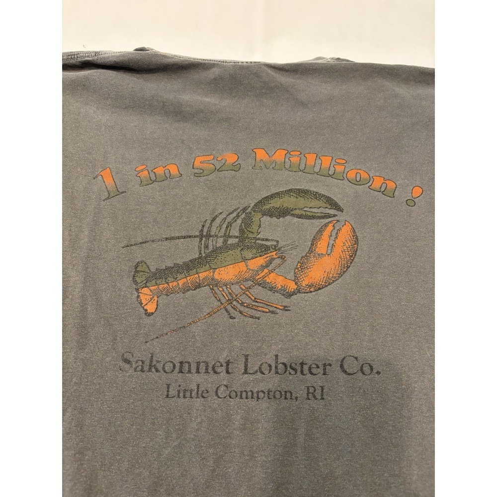 Men's XL Gray Crew Neck Short Sleeve Cotton Jersey Lobster Graphic Tee